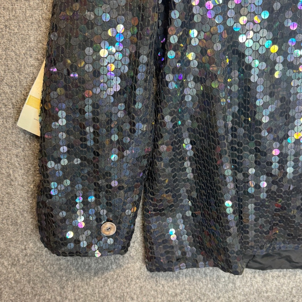 Diane Gilman 100%‎ silk sequins jacket L NWT - Picture 12 of 16